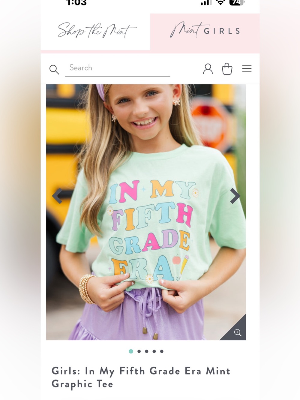 Shop The Mint 'In My Fifth Grade Era' Graphic Tee